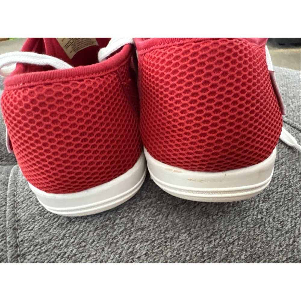 Diesel Sneakers Red Mesh Low Top Lace-Ups Logo Rubber Bottom With Map Size 7.5 - Picture 16 of 16